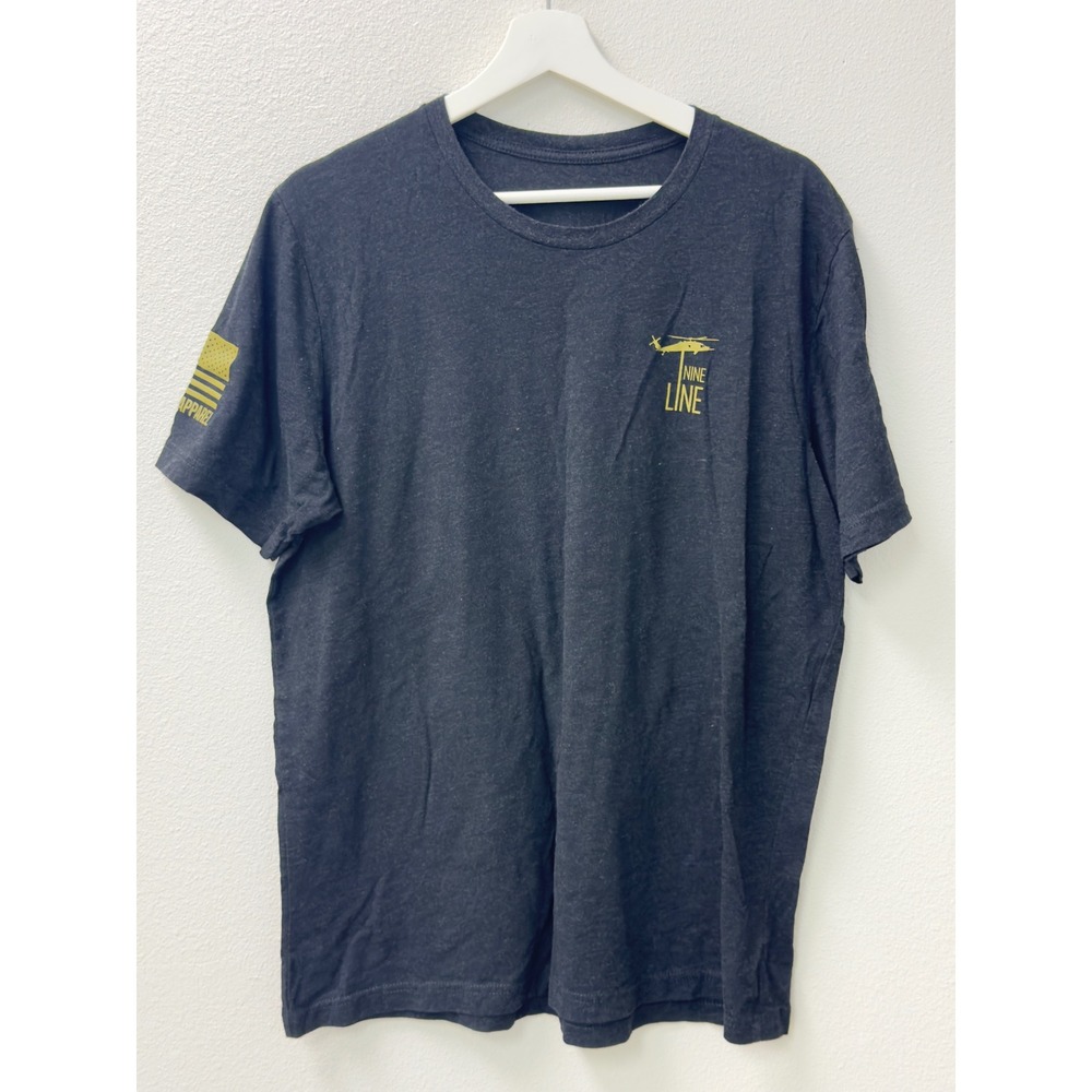 Nine Line Apparel Graphic Tee Mens XL Grey Camo American‎ Flag Helicopter